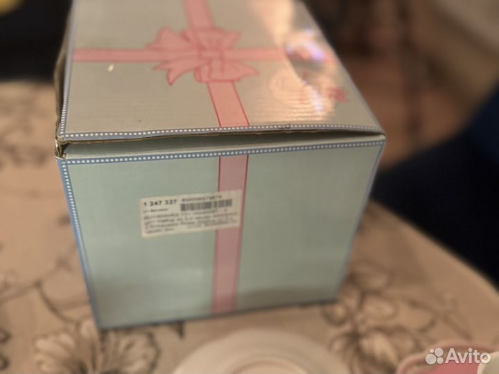 Две кофейные чашки с блюдцем фарфор