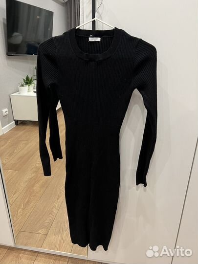 Платье теплое длинное в лапшу