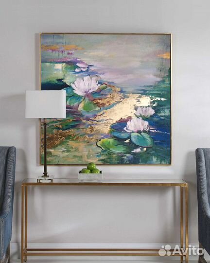 Интерьерная картина с поталью на холсте