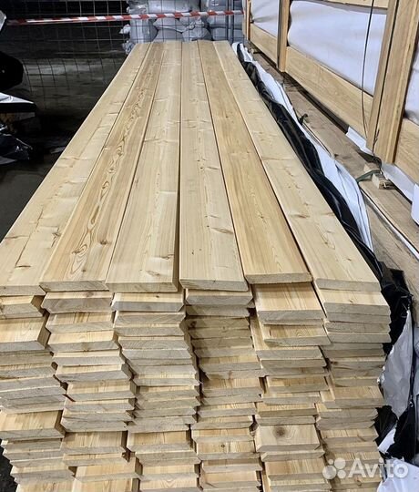 Планкен скошенный лиственница - 20х120х3000 сорт В