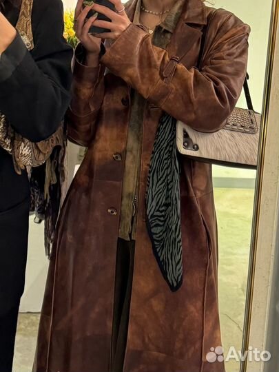 Кожаный тренч женский