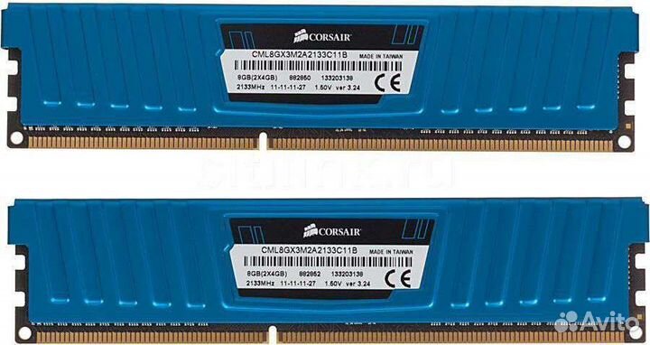 2шт память DDR3 2x4Gb 2133MHz corsair
