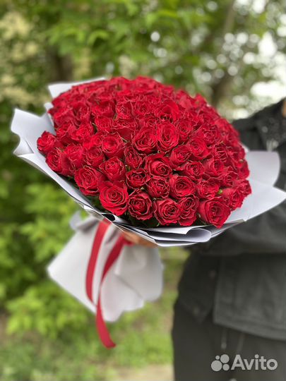 Красные розы 40 см / 60 см