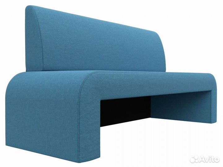 Диван кухонный прямой Кармен, рогожка, амур голубой