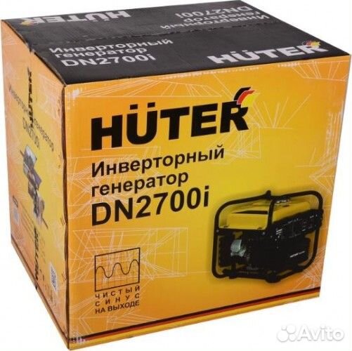 Генератор бензиновый huter DN 2700 i инверторный 64/10/6