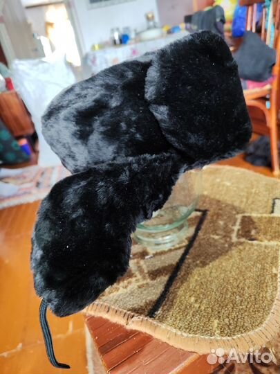 Шапка ушанка мужская кролик