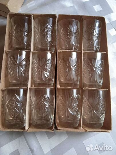 Хрустальные стопки новые