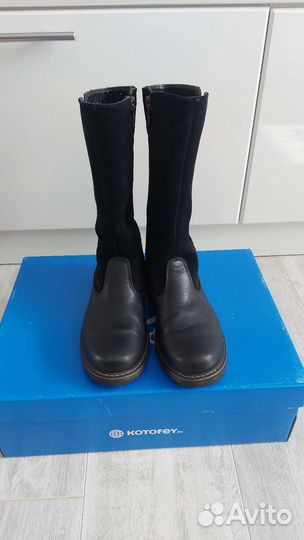 Сапожки школьные для девочек Котофей