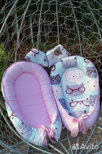 Кокон для новорожденных (гнездышко) с подушечкой