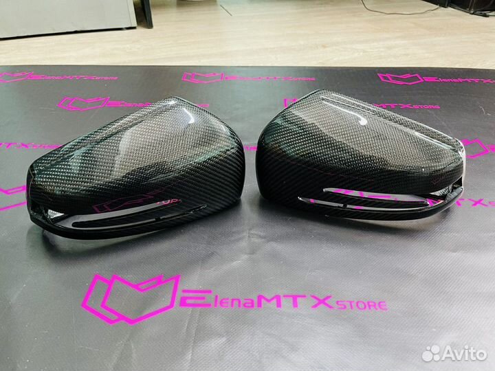 Накладки на зеркала mercedes W204 W117 карбон