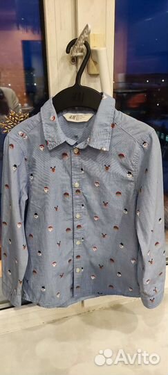 Рубашка новогодняя H&M р. 122