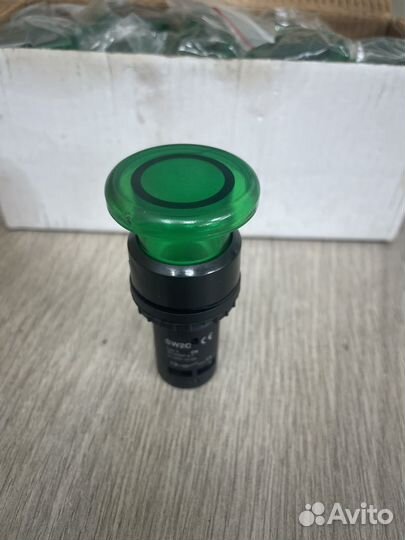 Кнопка sw2c md грибок зеленый с подсветкой