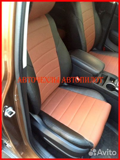 Чехлы Автопилот Kia Sportage 4 из экокожи чёр-кор