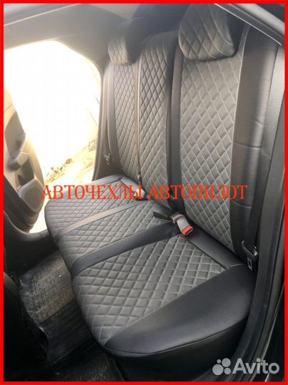 Чехлы Автопилот Hyundai Solaris 2 из экокожи Ромб