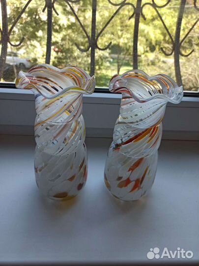 Ваза для цветов цветное стекло СССР