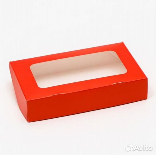 Контейнер на вынос, красный, 20 х 12 х 4 см
