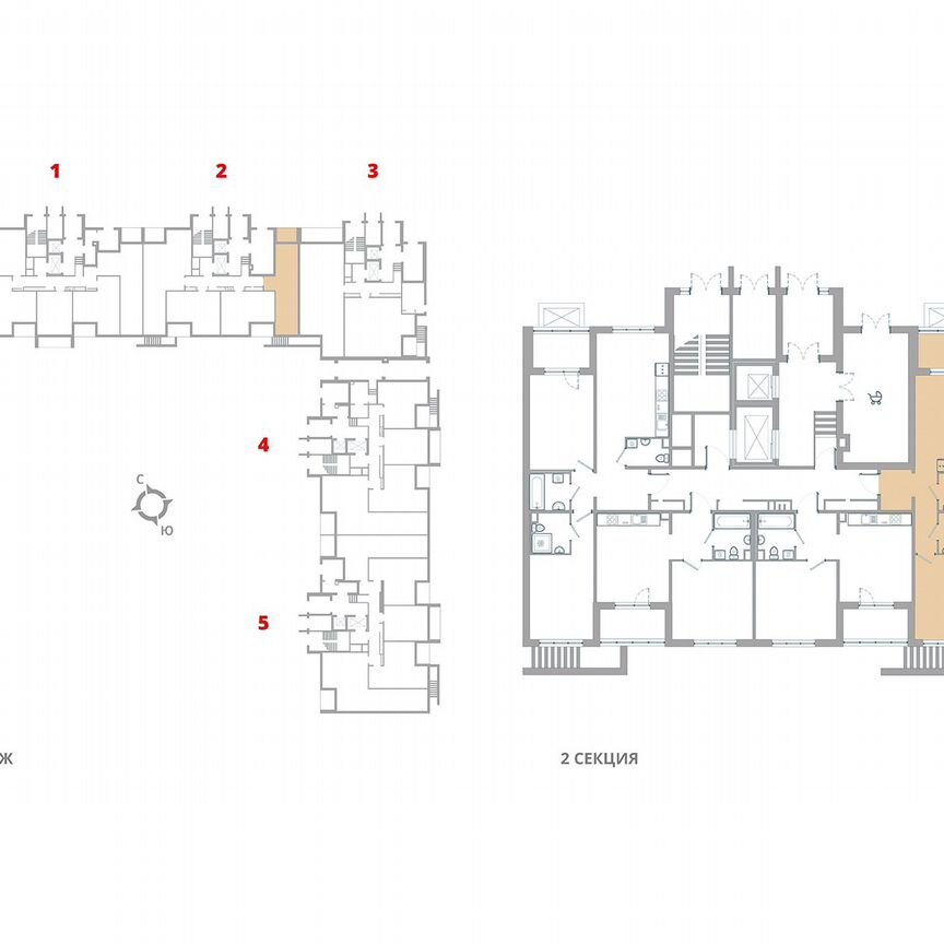 1-к. квартира, 42 м², 1/12 эт.