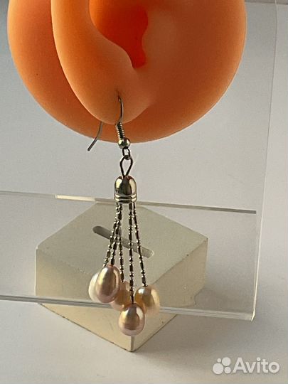 Серьги с нат жемчужинками