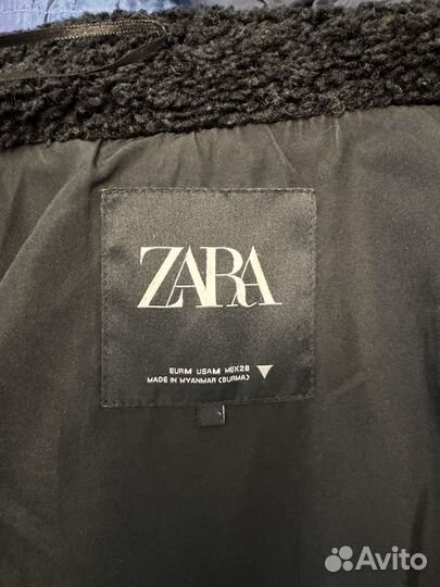 Шубка тедди Zara оригинал М черная