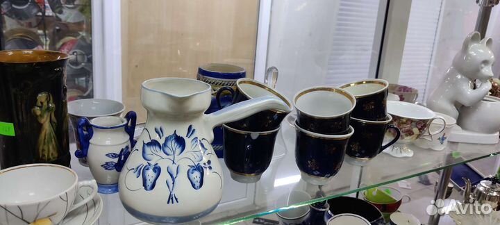 Чайные пары,Молочник,кружки, Статуэтки