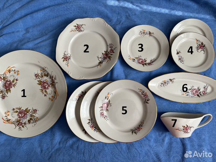 Много разной посуды, сервизы СССР