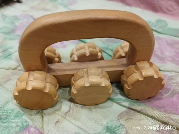 Массажер деревянный, роликовый 