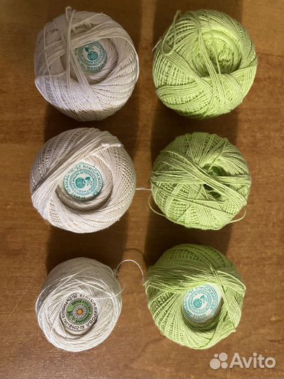 Нитки вязальные «Ирис», х/б и мулине новые