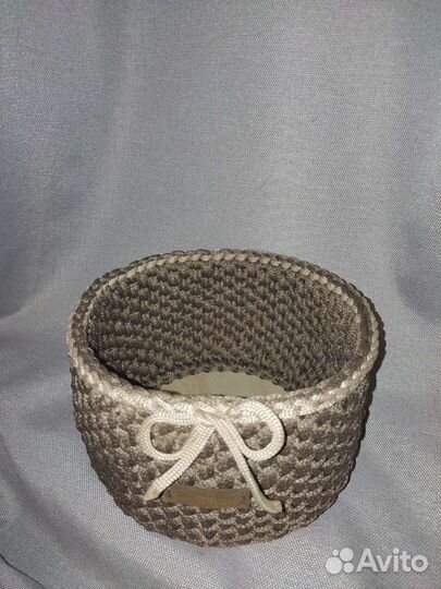 Вязаные корзинки ручной работы
