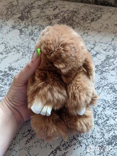 Брелок Зайчик из натурального меха