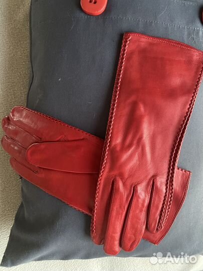 Перчатки женские кожаные новые
