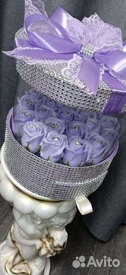 Цветы мыльные букеты шкатулка Премиум