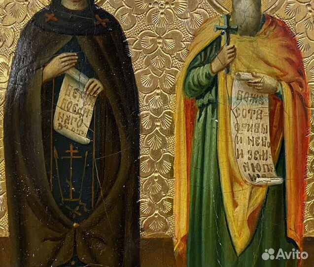 Икона Святые Елизавета и Владимир Состояние Люкс