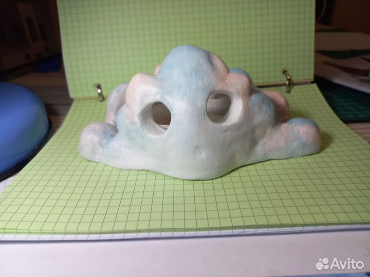 Подсвечник из глины облачко