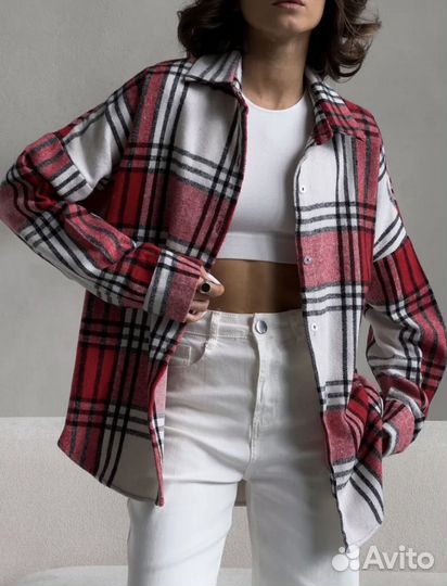 Рубашка теплая оверсайз