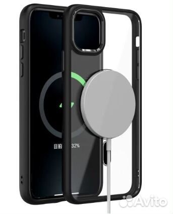 Чехол iPhone 13 Pro Max, с магнитом, черный