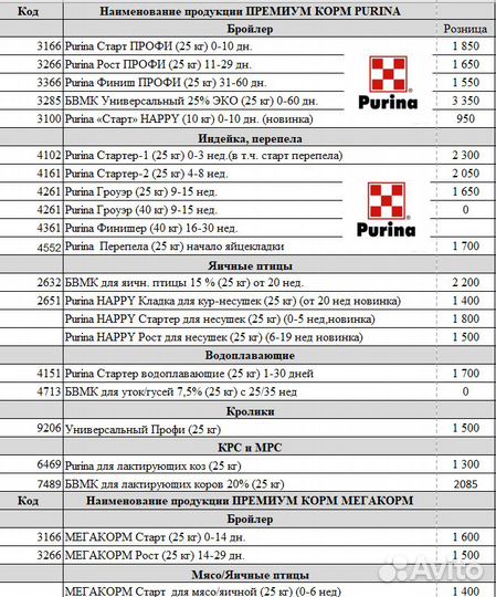 Комбикорм Пурина (Purina)