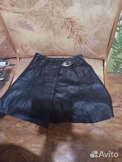 Кожаная юбка натуральная 44 46