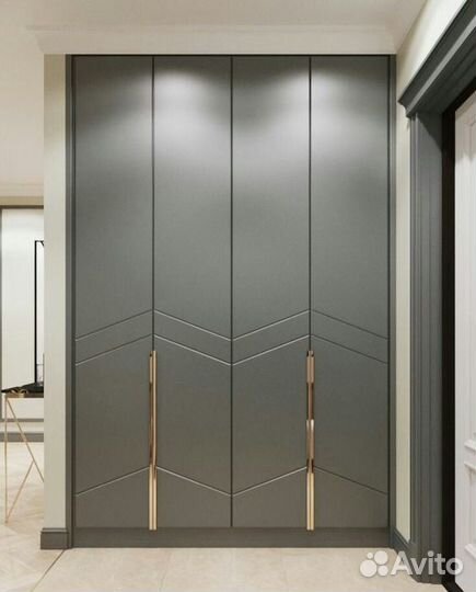 Шкафы мдф эмаль с фрезеровкой и жалюзийные