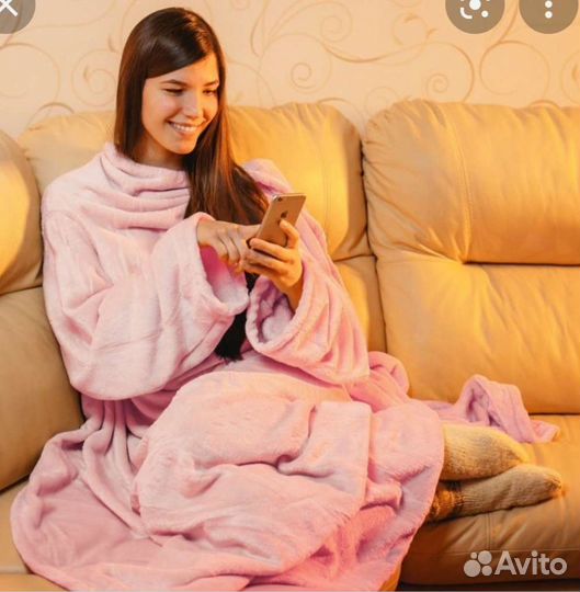 Плед с рукавами Sleepy на одного, розовый