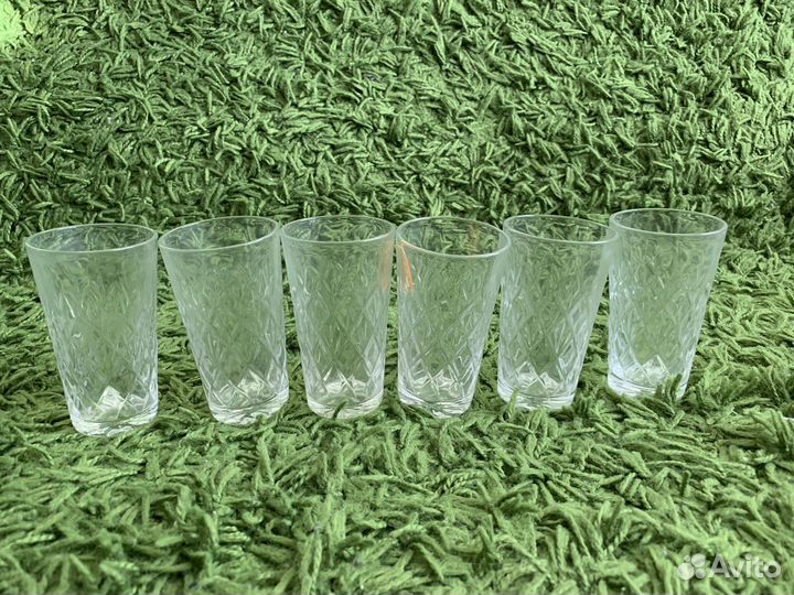 Бокалы, стаканы, рюмки хрустальные, стеклянные