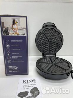 King Вафельница электрическая сердечки