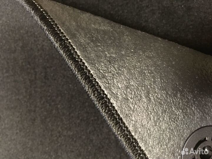 Ворсовые Премиум коврики Ауди А6 С5 черные. Велюро