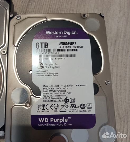 Жесткий диск 6 Tb WD Purple и Seagate SkyHawk