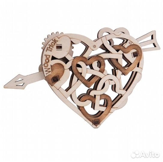 Вудик Сердце 3D-пазл из дерева Wood Trick