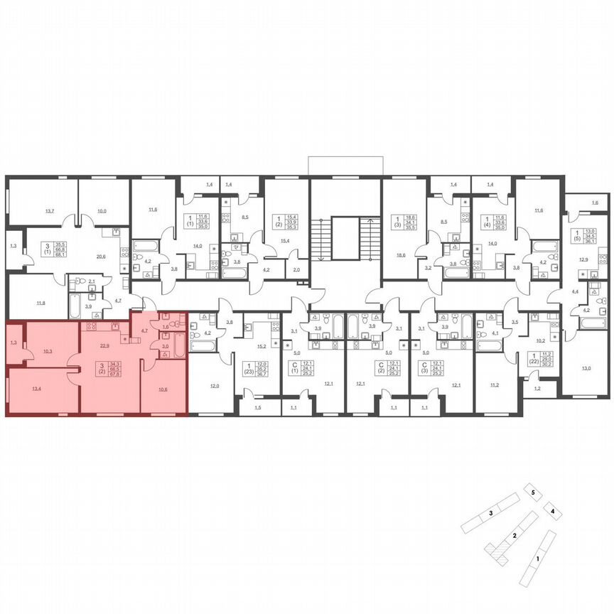 3-к. квартира, 67,8 м², 8/8 эт.