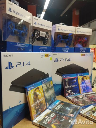 Sony playstation 4, 4 slim, 4 про 2 геймпада магаз