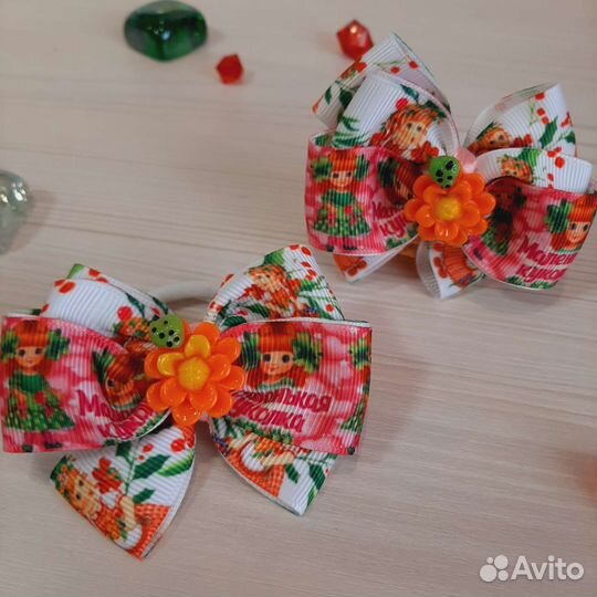 Детские резинки бантики для волос-2шт