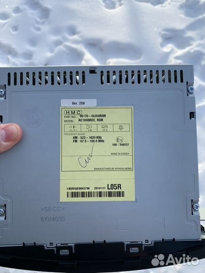Родная автомагнитола Hyundai Solaris 2015