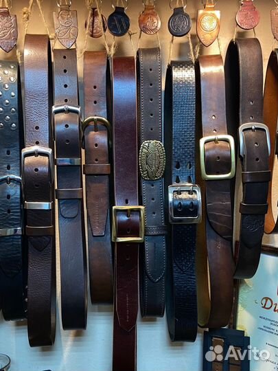 Мужской кожаный ремень ручной работы