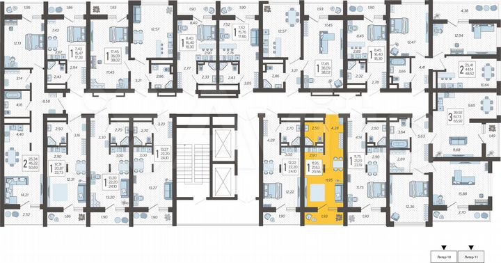 Квартира-студия, 23,6 м², 12/19 эт.